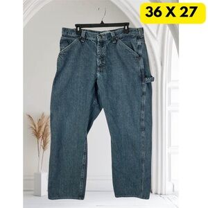 Lee Dungarees 36 x 27 Blue Jeans Men’s straight leg Carpenter Denim #142